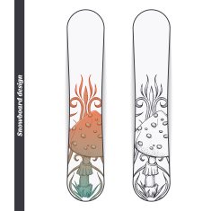 Snowboard Design Abstract Mushroom Two