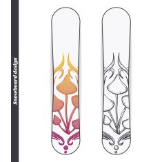 Snowboard Design Abstract Mushroom Five