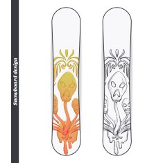 Snowboard Design Abstract Mushroom Three