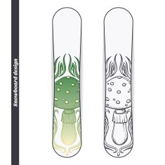 Snowboard Design Abstract Mushroom