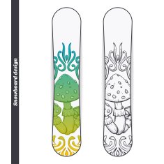Snowboard Design Abstract Mushroom One