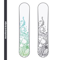 Snowboard Design Abstract Mushroom Four