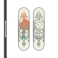 Skateboard Design Abstract Mushroom Two