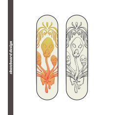 Skateboard Design Abstract Mushroom Three