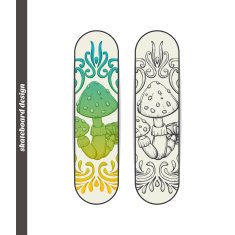 Skateboard Design Abstract Mushroom One