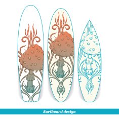 Surfboard Design Abstract Mushroom Two