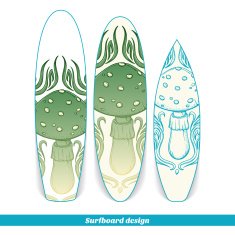 Surfboard Design Abstract Mushroom