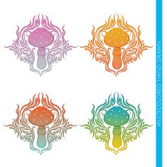 Mushroom Abstract Multicolored