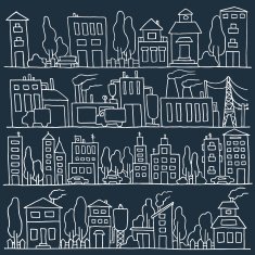 Scketch big city architecture N2