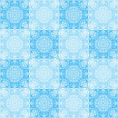 Tiles patterned with ethnic ornament
