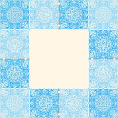 Tiled frame patterned with ethnic ornament