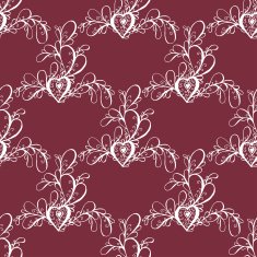 Valentine seamless hearts and Love you pattern N10