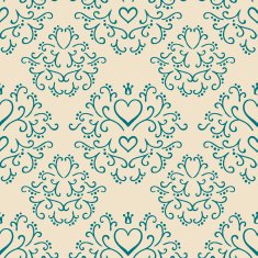 Valentine seamless hearts and Love you pattern N30