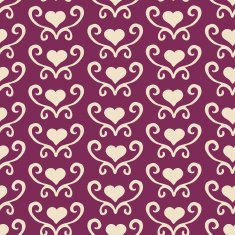 Valentine seamless hearts and Love you pattern N34