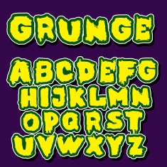 English alphabet in graffiti style