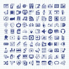 doodle media icons
