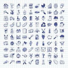 doodle farming icons