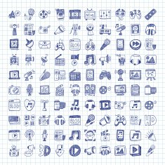 doodle media icons N2