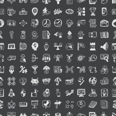 doodle financial seamless pattern background