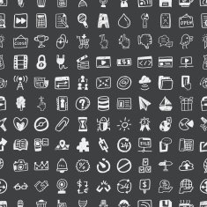 Doodle Web seamless pattern background N3