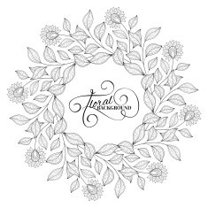 Vector Monochrome Floral Background N10