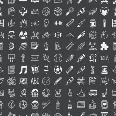 doodle school seamless pattern background N2
