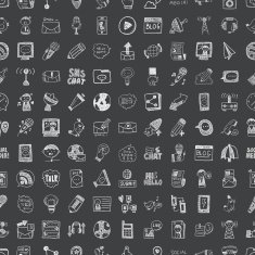doodle communication seamless pattern background N4