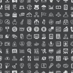 doodle financial seamless pattern background N3