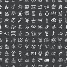 Doodle Birthday seamless pattern background N2