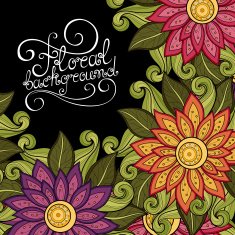 Vector Colored Floral Background N11