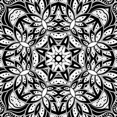 Vector Seamless Abstract Black and White Tribal Pattern N5