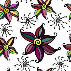 Seamless doodle flower background