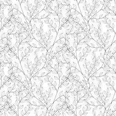 Vector Seamless Monochrome Floral Pattern N51