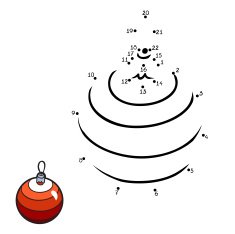 Numbers game for children Christmas tree ball