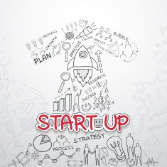 Start up text With creative drawing N2