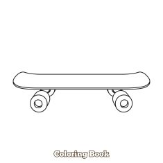 Skateboard cartoon coloring book vector illustration N2