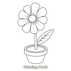 Flower cartoon coloring book vector illustration N2
