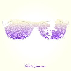 Hello summer sunglasses design vector illustration