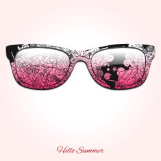 Hello summer sunglasses design vector illustration N2
