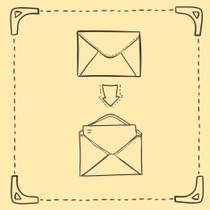 Hand drawn sketch illustration - letter