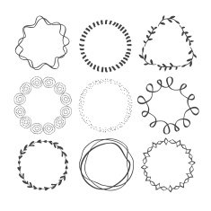Set of Circle Scribble Frames