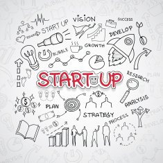 Start up text With creative drawing N3