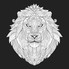 Lion ornament ethnic vector illustration N2