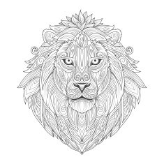 Lion ornament ethnic vector illustration N3
