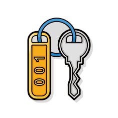 hotel key doodle