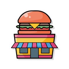 hamburger store doodle