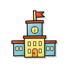 school building doodle N2