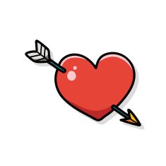 valentines heart arrow doodle N2