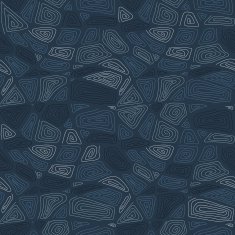 Hand drawn swirls Seamless pattern Dark blue background