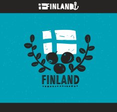 Cool emblem of Finland with hand drawn image